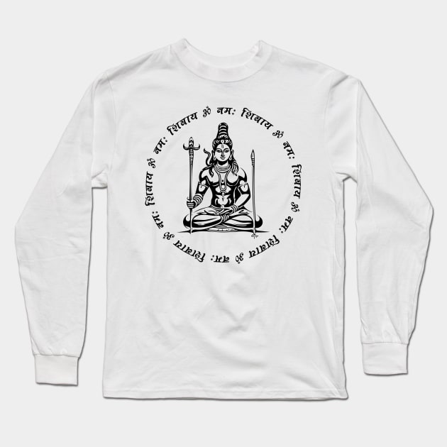 Shiva Mantra Long Sleeve T-Shirt by BhaktiCloudsApparel